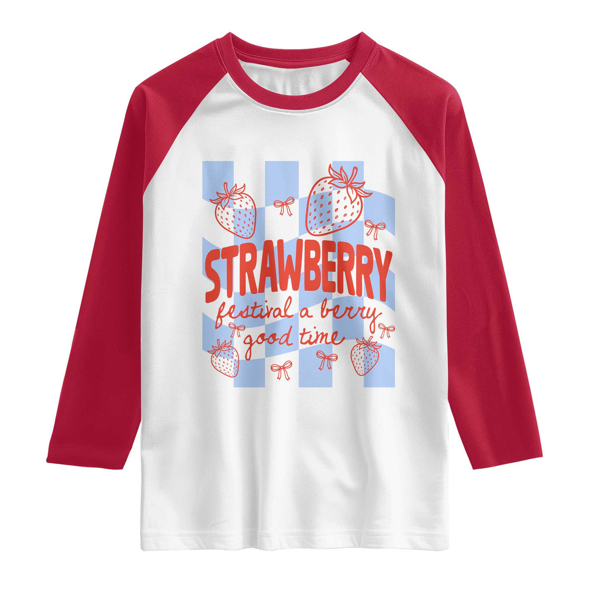Strawberry Festival Raglan Shirt 1968 A Berry Good Time Summer TS14 White Red Print Your Wear