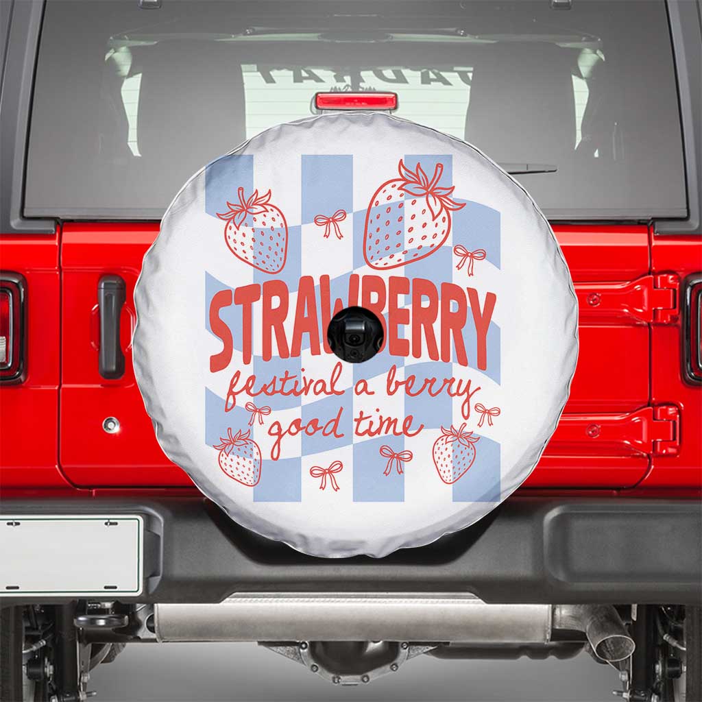 Strawberry Festival Spare Tire Cover 1968 A Berry Good Time Summer TS14 White Print Your Wear