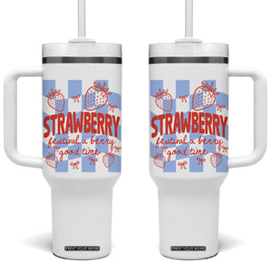 Strawberry Festival Tumbler With Handle 1968 A Berry Good Time Summer TS14 One Size: 40 oz White Print Your Wear