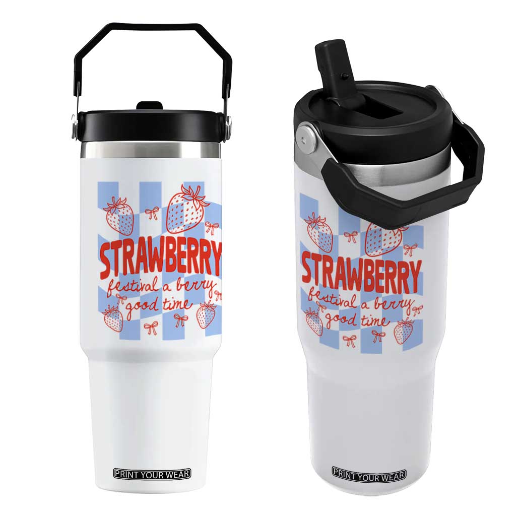 Strawberry Festival Flip Straw Tumbler 1968 A Berry Good Time Summer TS14 One Size: 30 oz White Print Your Wear