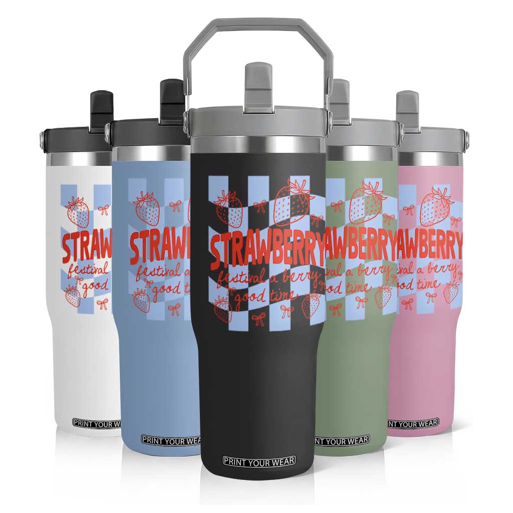 Strawberry Festival Flip Straw Tumbler 1968 A Berry Good Time Summer TS14 Print Your Wear