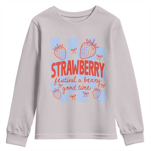 Strawberry Festival Youth Sweatshirt 1968 A Berry Good Time Summer TS14 Ice Gray Print Your Wear