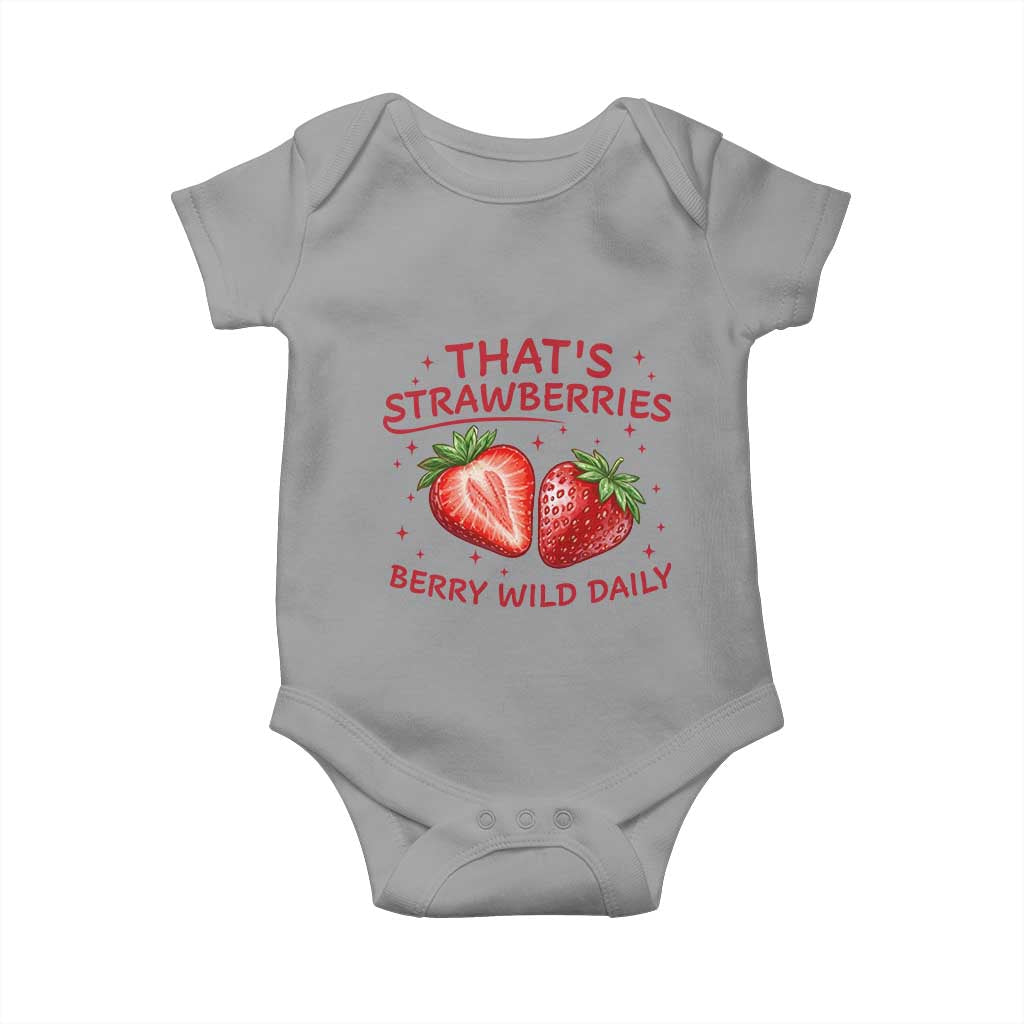 That’s Strawberries Baby Onesie Summer Fruit Festival TS14 Sport Gray Print Your Wear