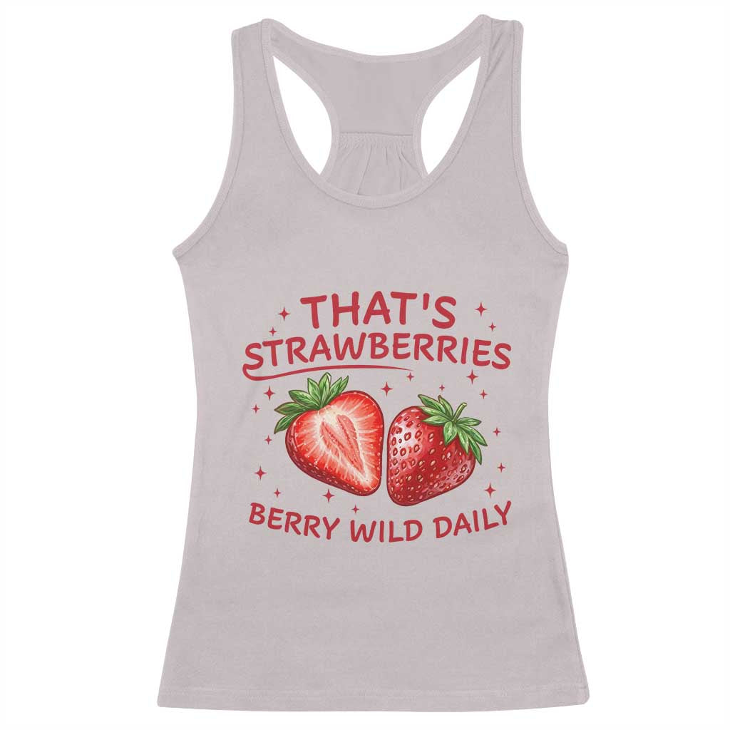 That’s Strawberries Racerback Tank Top Summer Fruit Festival TS14 Ice Gray Print Your Wear
