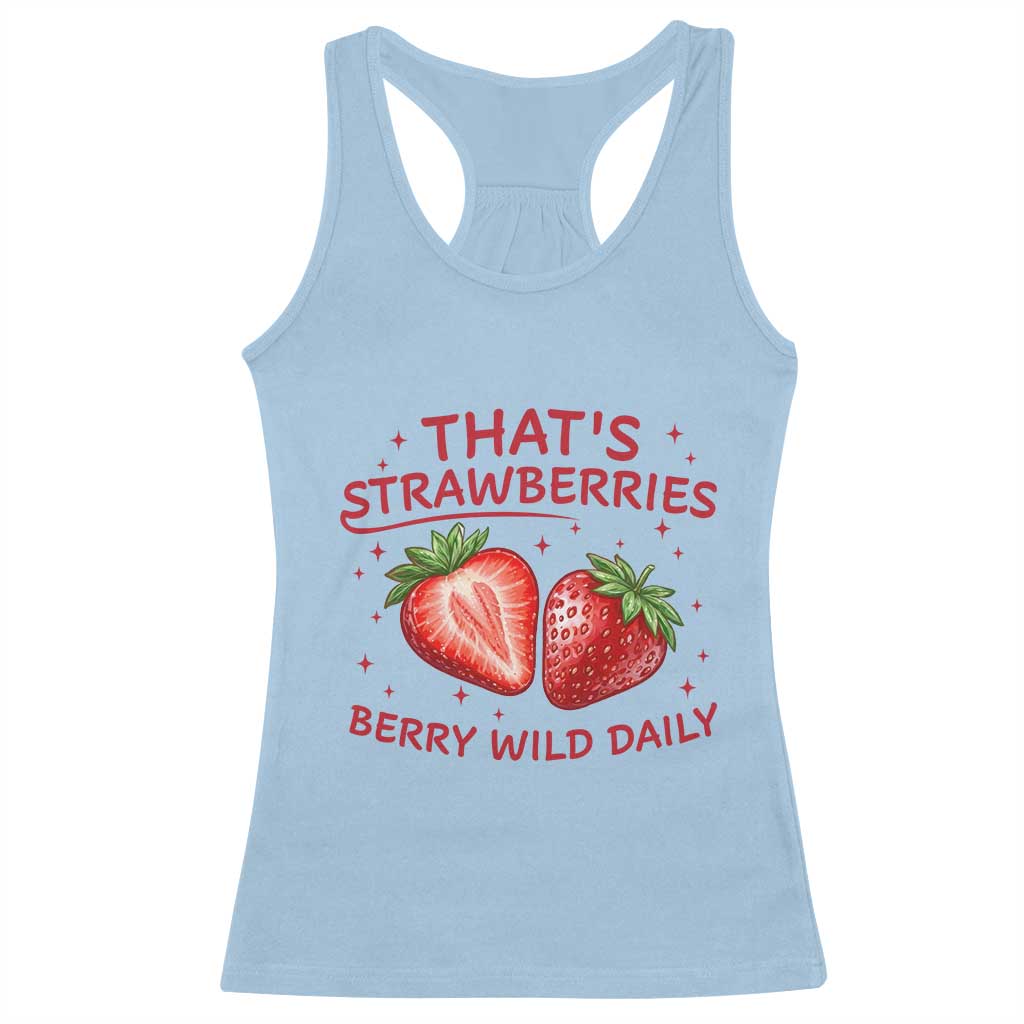 That’s Strawberries Racerback Tank Top Summer Fruit Festival TS14 Light Blue Print Your Wear