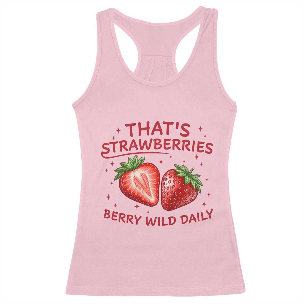 That’s Strawberries Racerback Tank Top Summer Fruit Festival TS14 Light Pink Print Your Wear