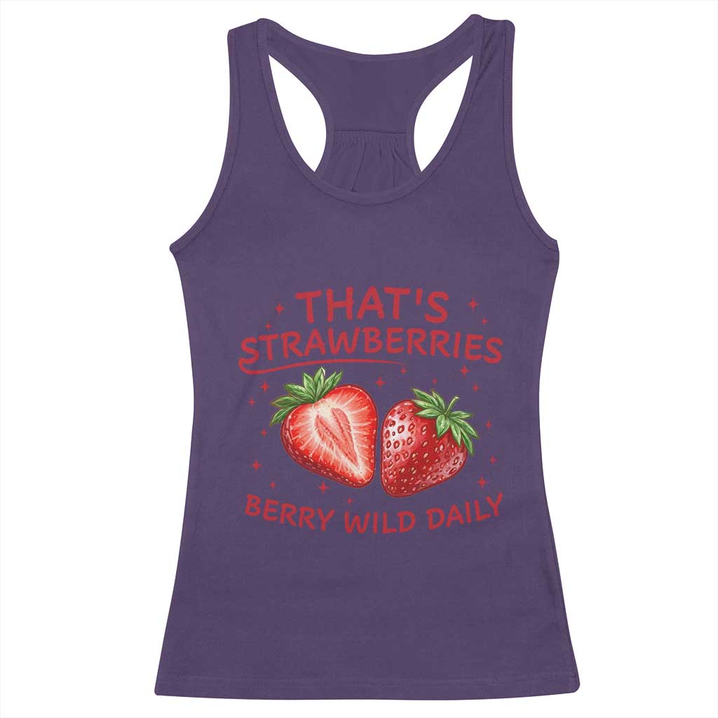 That’s Strawberries Racerback Tank Top Summer Fruit Festival TS14 Purple Print Your Wear