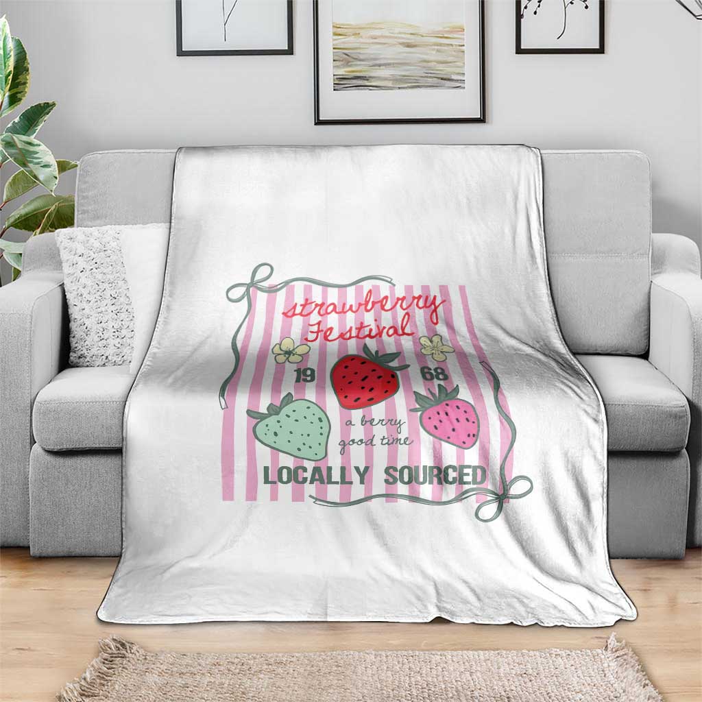 Strawberry Festival Throw Blanket Summer Fruit Vibes TS14 Print Your Wear