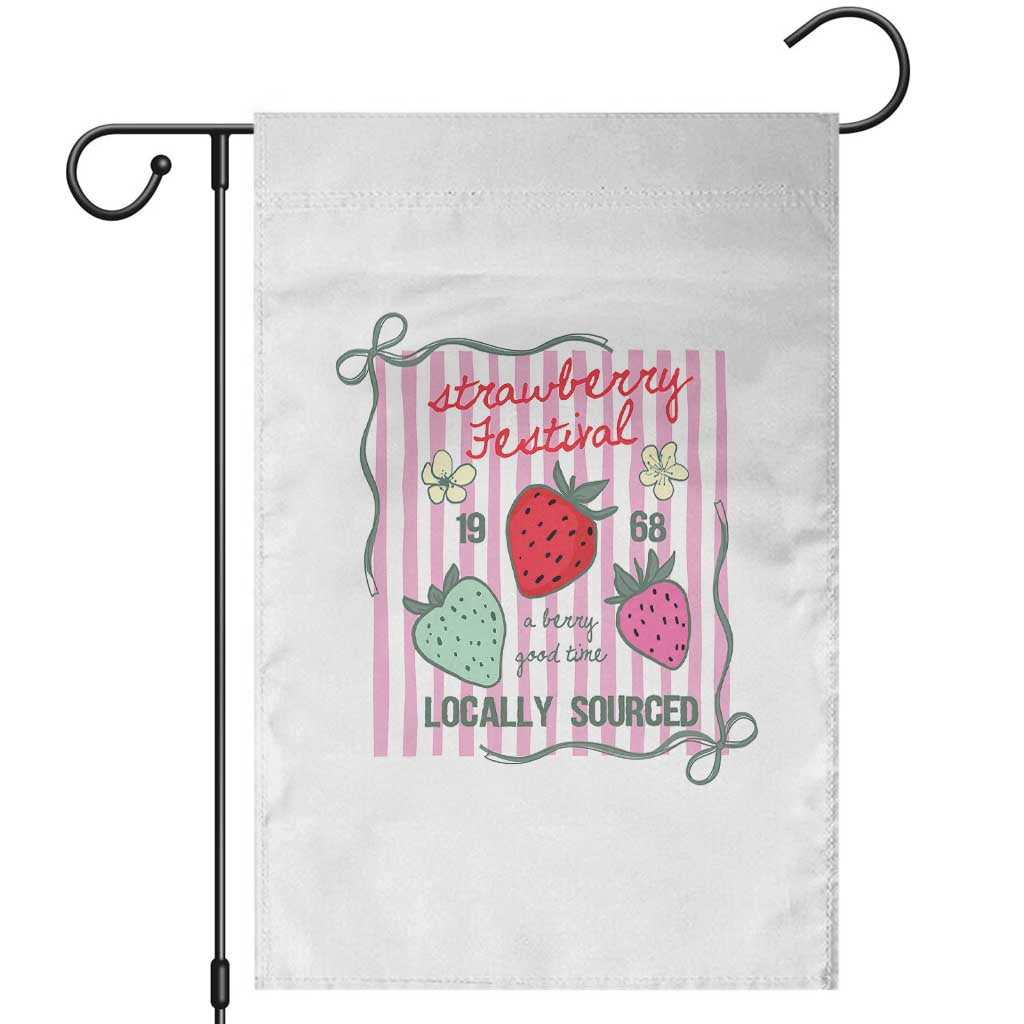 Strawberry Festival Garden Flag Summer Fruit Vibes TS14 White Print Your Wear