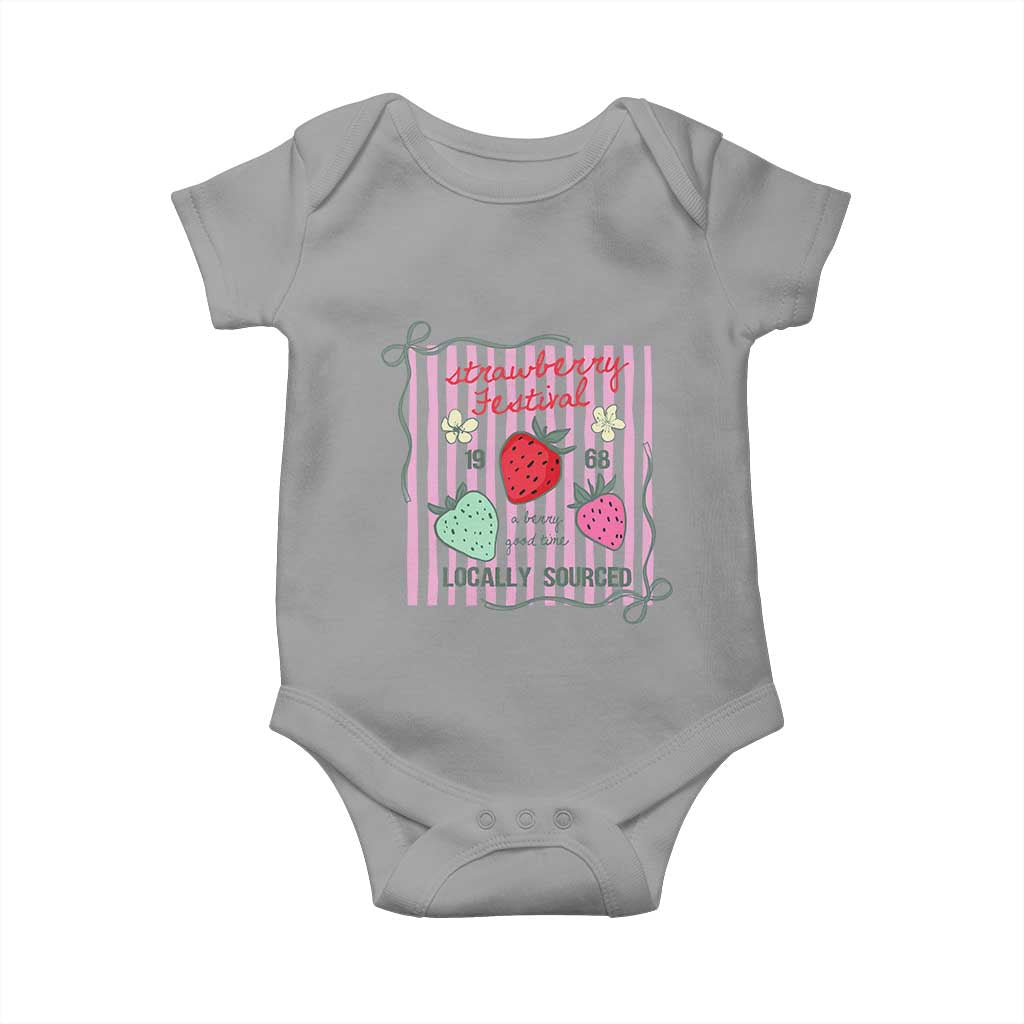 Strawberry Festival Baby Onesie Summer Fruit Vibes TS14 Sport Gray Print Your Wear