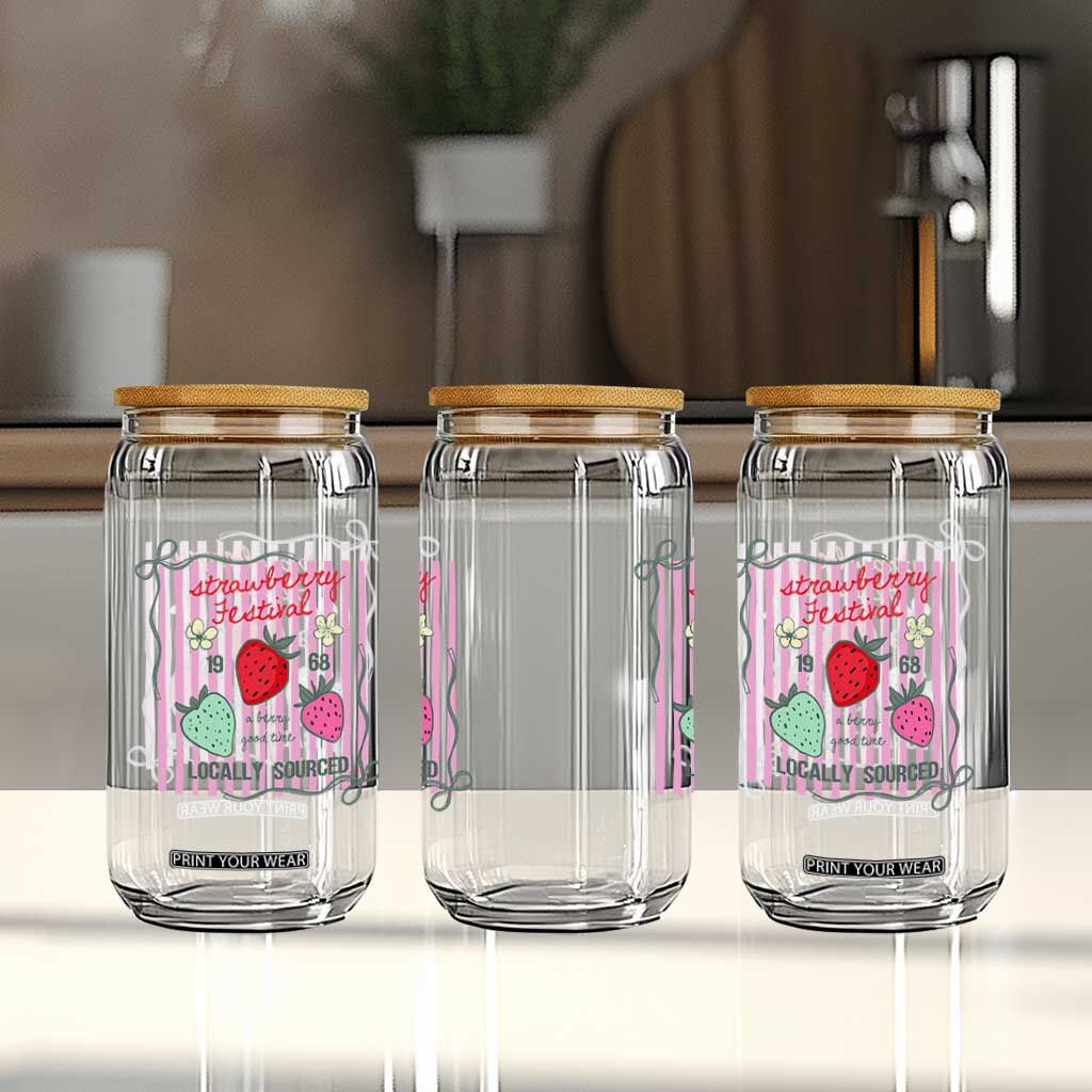 Strawberry Festival Glass Can Summer Fruit Vibes TS14 Print Your Wear
