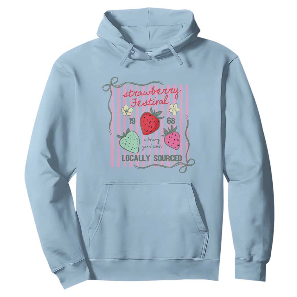 Strawberry Festival Hoodie Summer Fruit Vibes TS14 Light Blue Print Your Wear