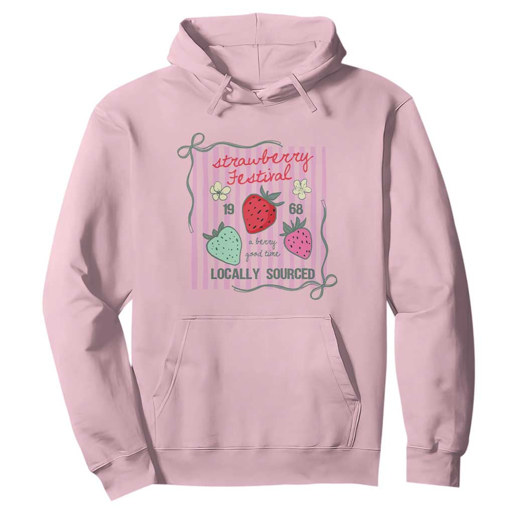 Strawberry Festival Hoodie Summer Fruit Vibes TS14 Light Pink Print Your Wear