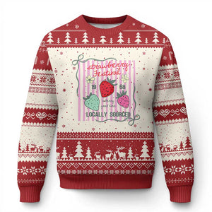 Strawberry Festival Ugly Christmas Sweater Summer Fruit Vibes TS14 Beige Red Print Your Wear