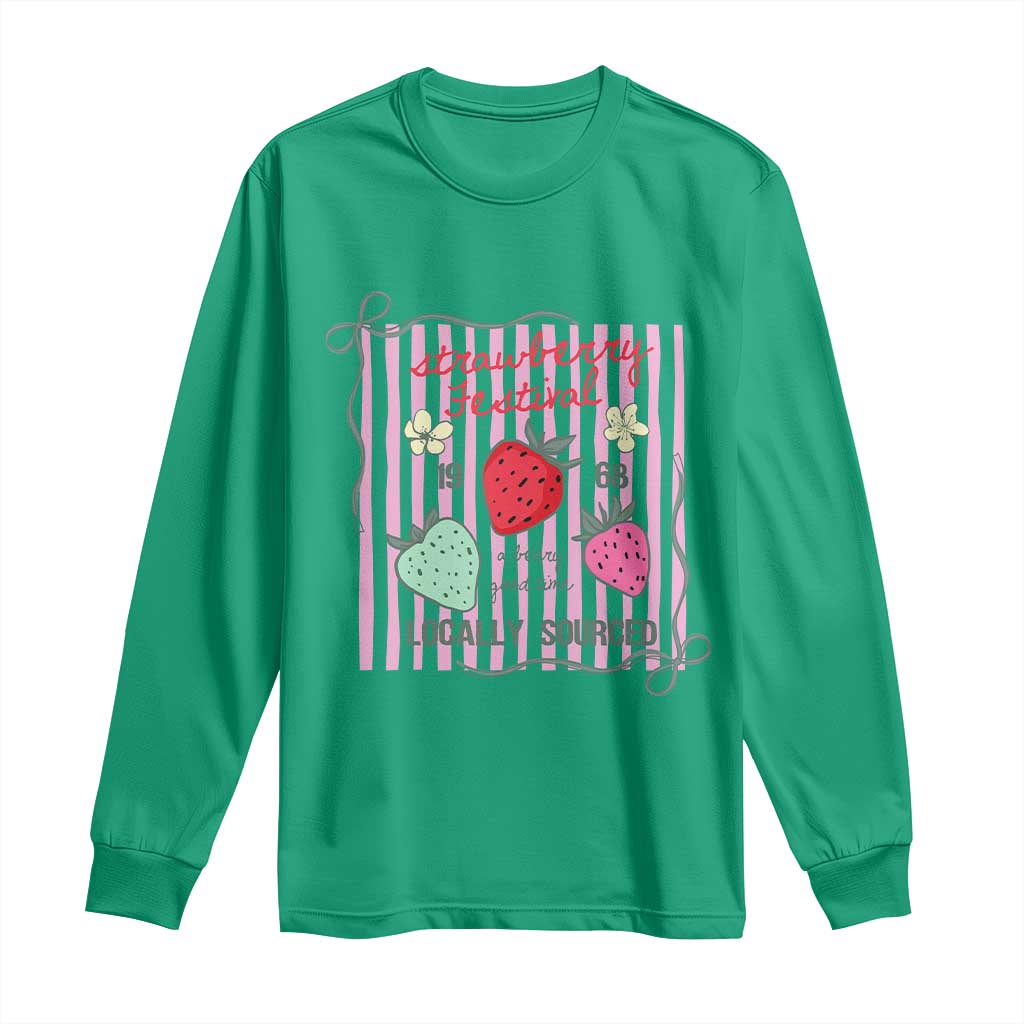 Strawberry Festival Long Sleeve Shirt Summer Fruit Vibes TS14 Irish Green Print Your Wear