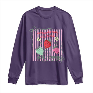 Strawberry Festival Long Sleeve Shirt Summer Fruit Vibes TS14 Purple Print Your Wear