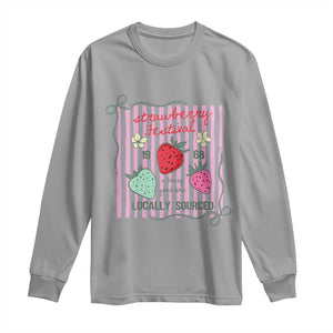 Strawberry Festival Long Sleeve Shirt Summer Fruit Vibes TS14 Sport Gray Print Your Wear