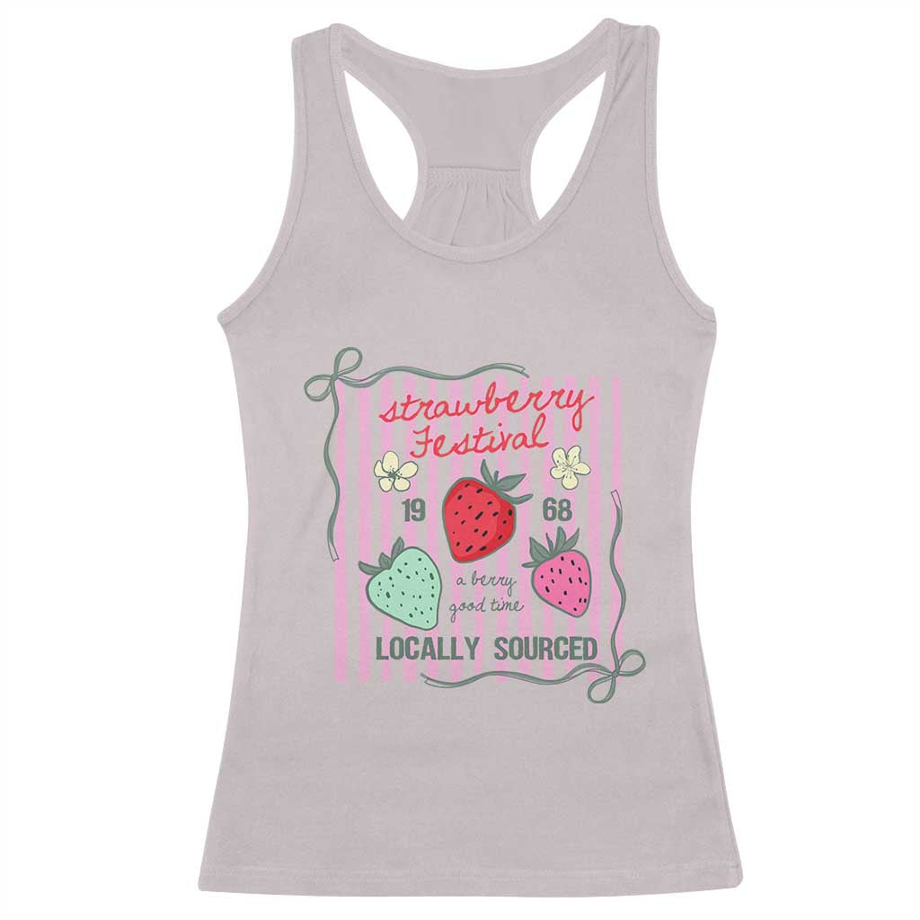 Strawberry Festival Racerback Tank Top Summer Fruit Vibes TS14 Ice Gray Print Your Wear