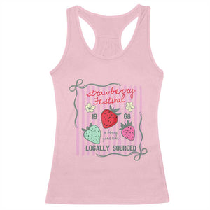Strawberry Festival Racerback Tank Top Summer Fruit Vibes TS14 Light Pink Print Your Wear