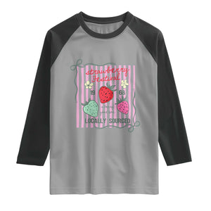 Strawberry Festival Raglan Shirt Summer Fruit Vibes TS14 Sport Gray Black Print Your Wear