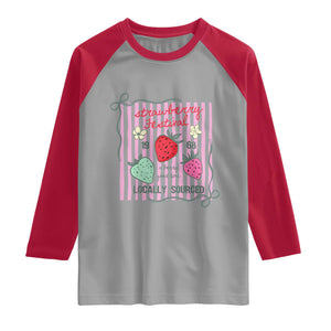 Strawberry Festival Raglan Shirt Summer Fruit Vibes TS14 Sport Gray Red Print Your Wear