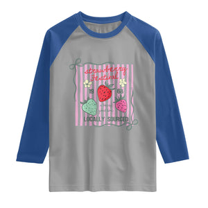Strawberry Festival Raglan Shirt Summer Fruit Vibes TS14 Sport Gray Royal Print Your Wear