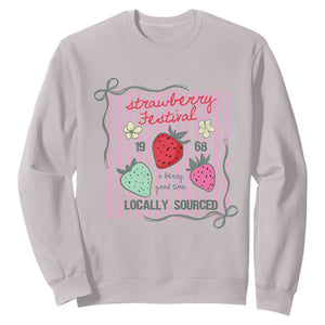 Strawberry Festival Sweatshirt Summer Fruit Vibes TS14 Ice Gray Print Your Wear