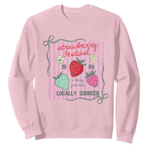 Strawberry Festival Sweatshirt Summer Fruit Vibes TS14 Light Pink Print Your Wear