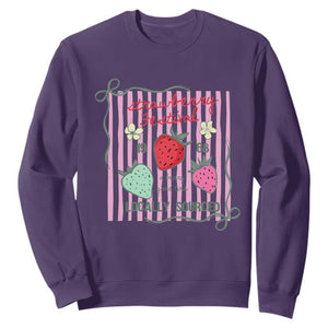 Strawberry Festival Sweatshirt Summer Fruit Vibes TS14 Purple Print Your Wear
