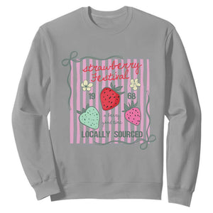 Strawberry Festival Sweatshirt Summer Fruit Vibes TS14 Sport Gray Print Your Wear