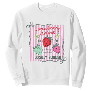 Strawberry Festival Sweatshirt Summer Fruit Vibes TS14 White Print Your Wear