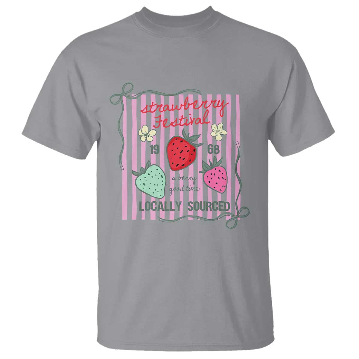 Strawberry Festival T Shirt Summer Fruit Vibes TS14 Sport Gray Print Your Wear