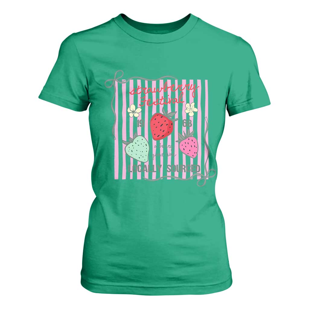 Strawberry Festival T Shirt For Women Summer Fruit Vibes TS14 Irish Green Print Your Wear