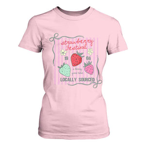 Strawberry Festival T Shirt For Women Summer Fruit Vibes TS14 Light Pink Print Your Wear