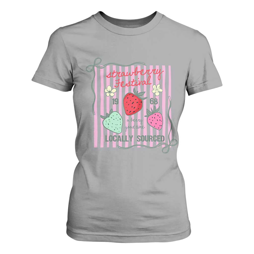 Strawberry Festival T Shirt For Women Summer Fruit Vibes TS14 Sport Gray Print Your Wear
