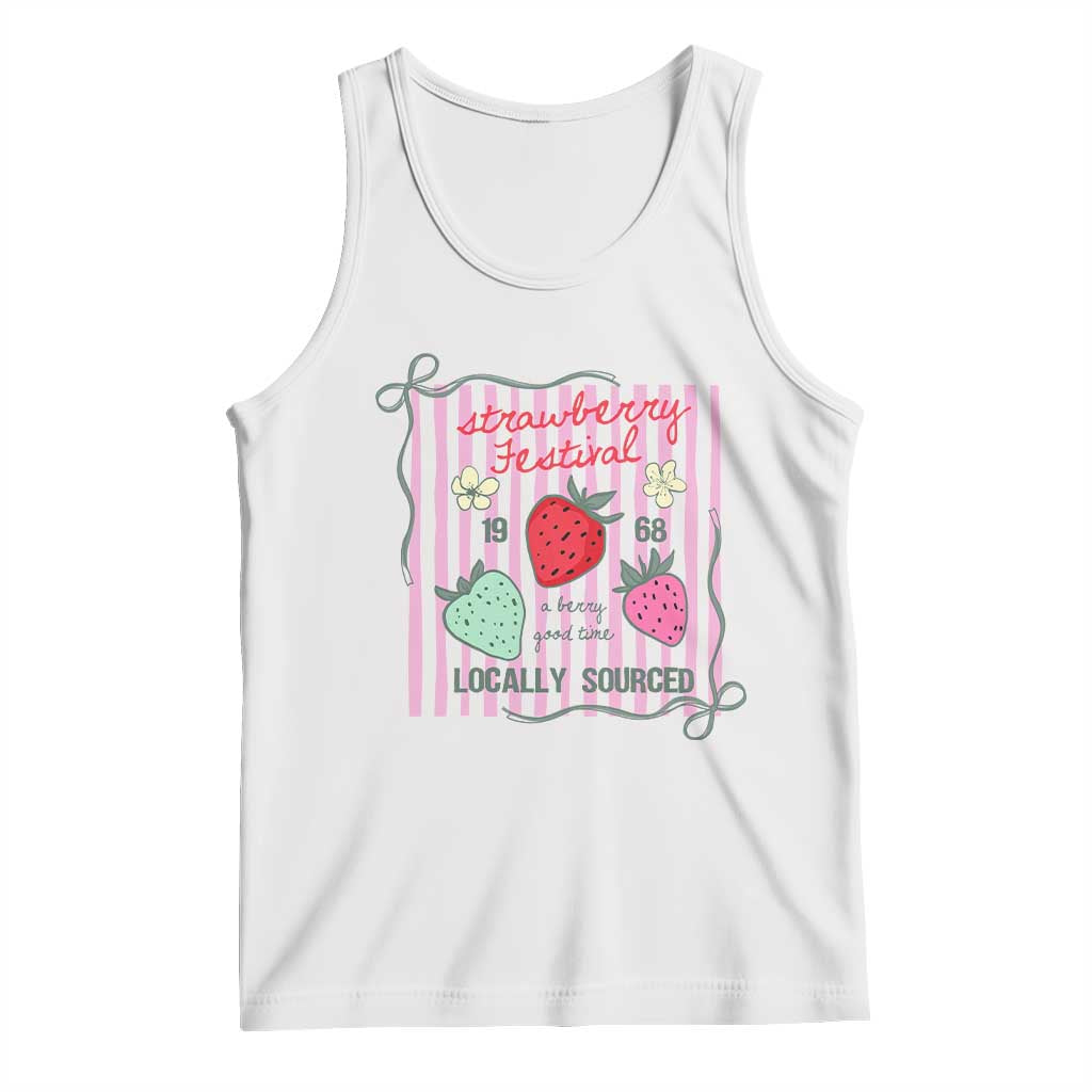 Strawberry Festival Tank Top Summer Fruit Vibes TS14 White Print Your Wear