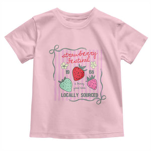 Strawberry Festival Toddler T Shirt Summer Fruit Vibes TS14 Light Pink Print Your Wear