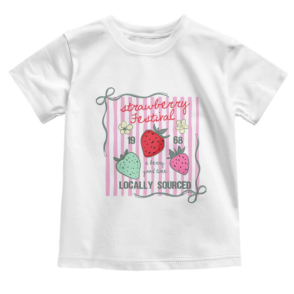Strawberry Festival Toddler T Shirt Summer Fruit Vibes TS14 White Print Your Wear
