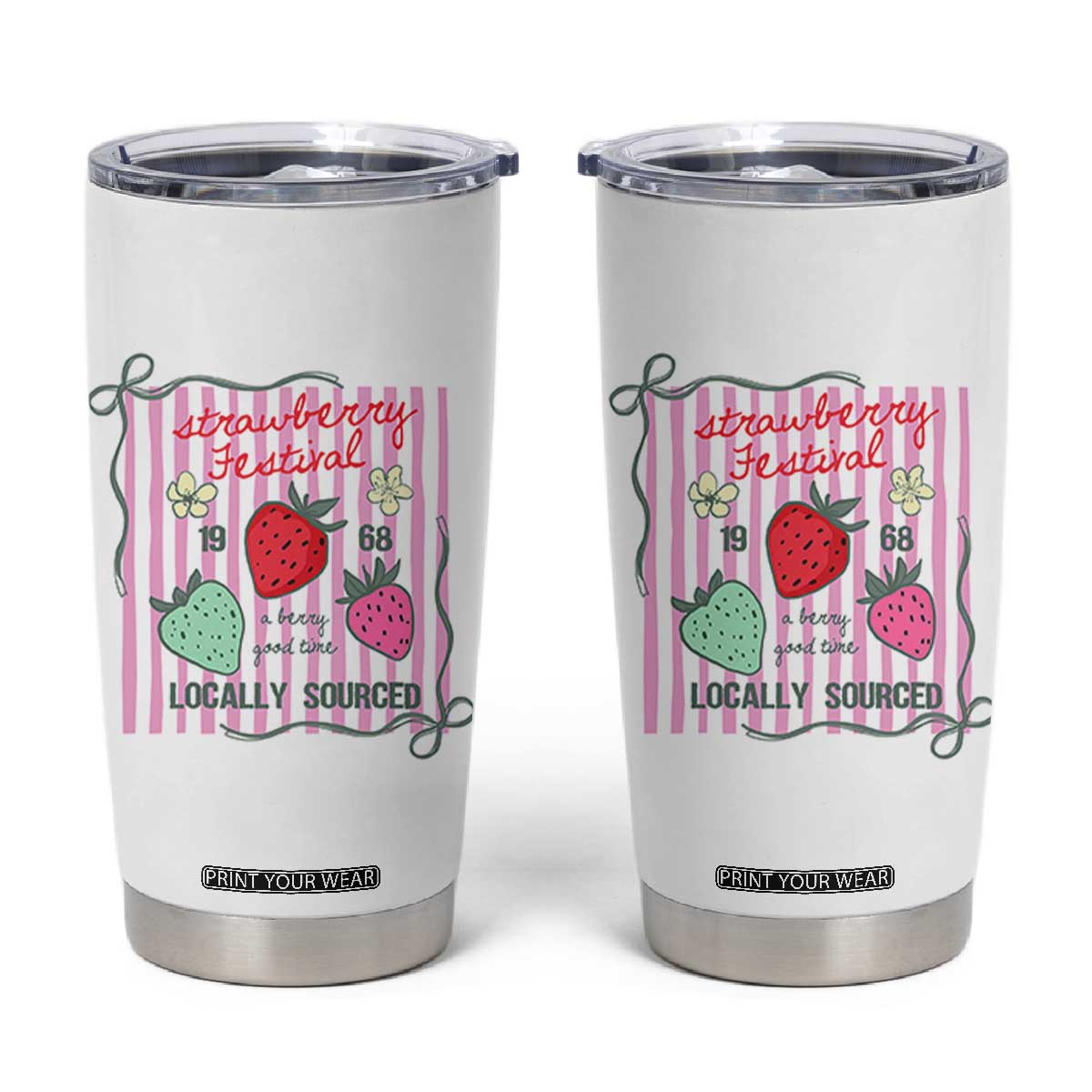 Strawberry Festival Tumbler Cup Summer Fruit Vibes TS14 White Print Your Wear