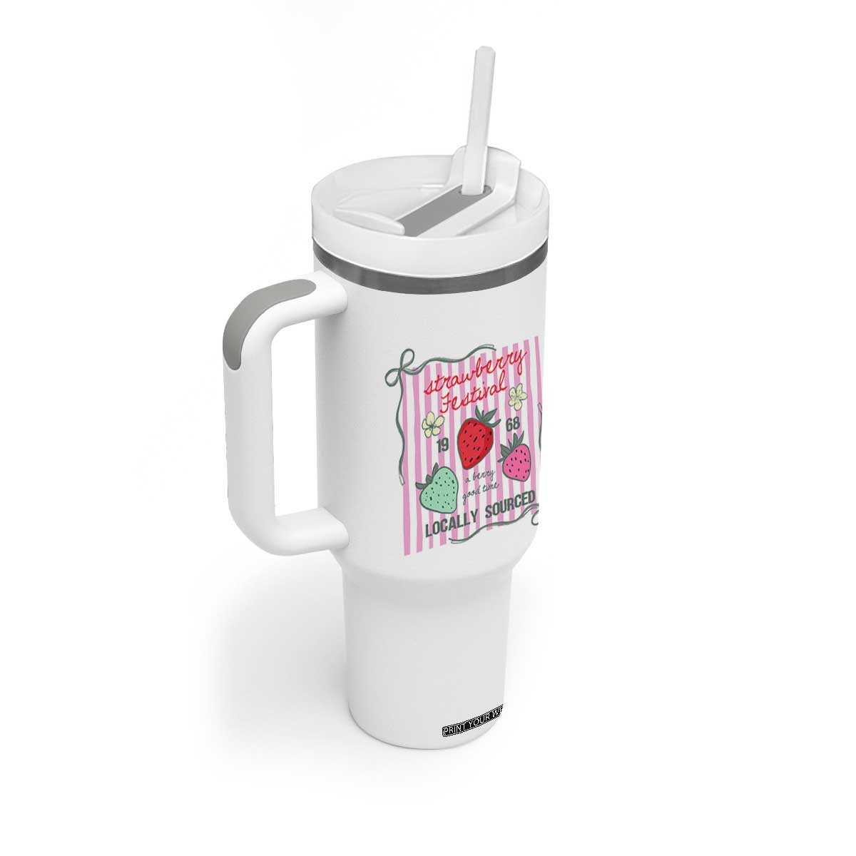 Strawberry Festival Tumbler With Handle Summer Fruit Vibes TS14 Print Your Wear