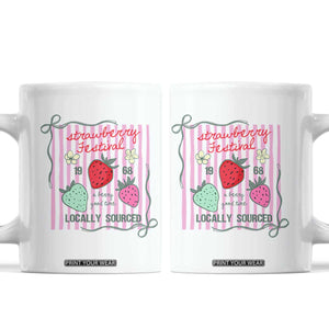 Strawberry Festival Coffee Mug Summer Fruit Vibes TS14 White Print Your Wear