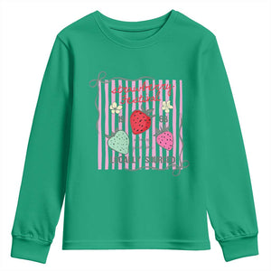 Strawberry Festival Youth Sweatshirt Summer Fruit Vibes TS14 Irish Green Print Your Wear