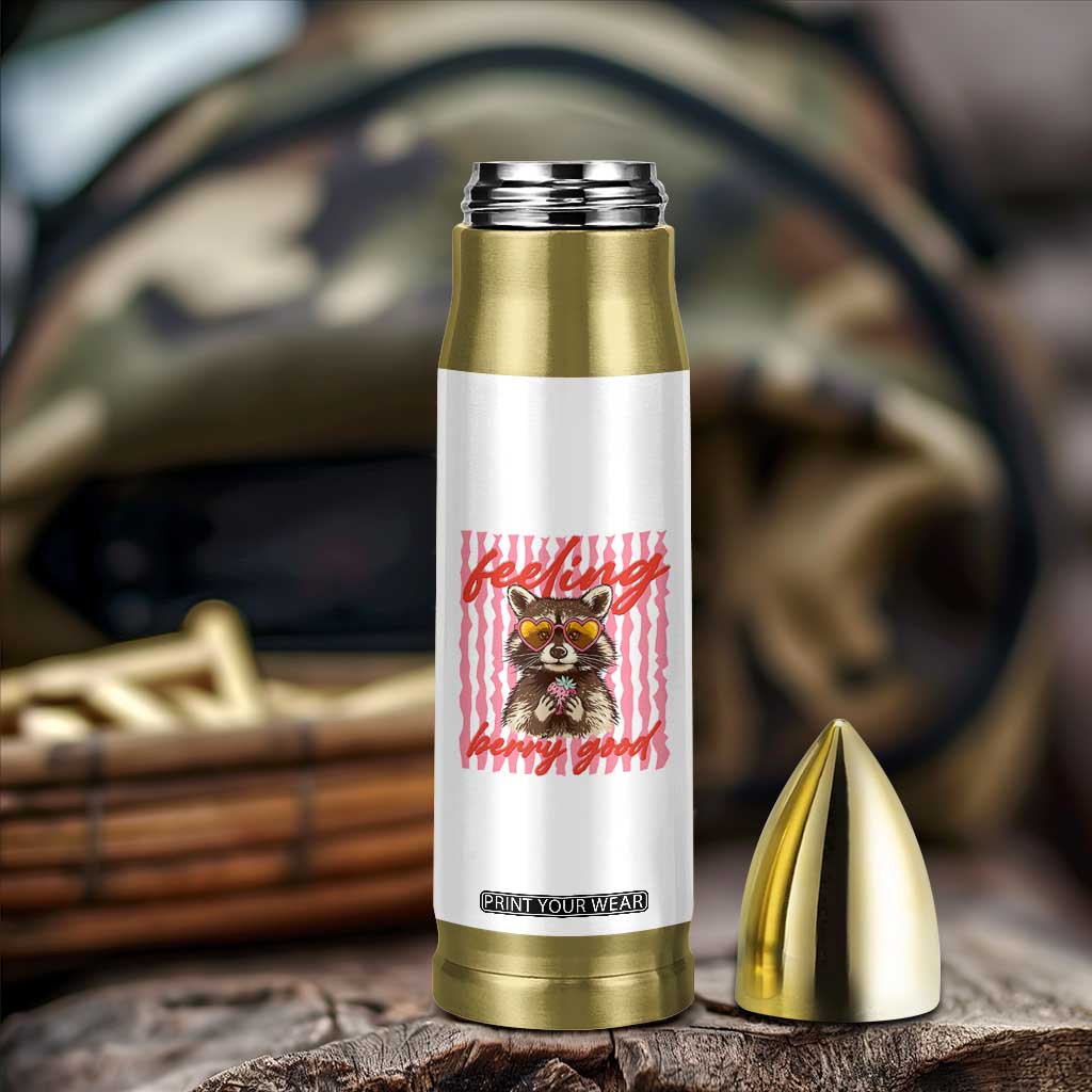 Feeling Berry Good Bullet Tumbler Funny Raccoon Strawberry Summer Vibes TS14 Print Your Wear