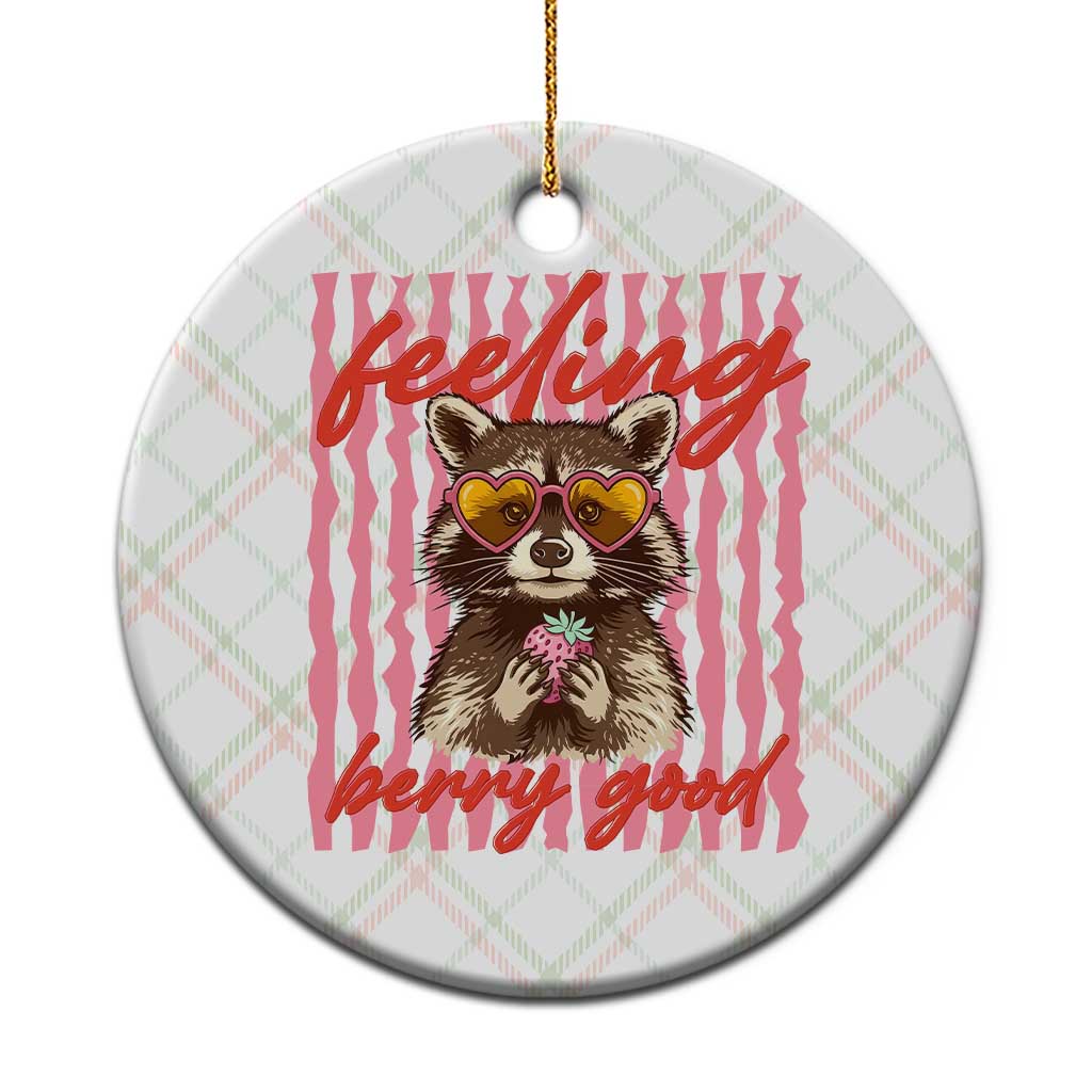Feeling Berry Good Ceramic Ornament Funny Raccoon Strawberry Summer Vibes TS14 1pc Christmas Plaid Print Your Wear