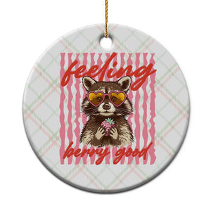 Feeling Berry Good Ceramic Ornament Funny Raccoon Strawberry Summer Vibes TS14 1pc Christmas Plaid Print Your Wear
