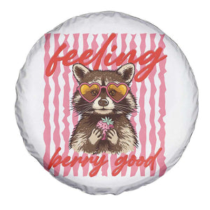 Feeling Berry Good Spare Tire Cover Funny Raccoon Strawberry Summer Vibes TS14 Print Your Wear