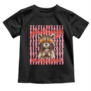 Feeling Berry Good Toddler T Shirt Funny Raccoon Strawberry Summer Vibes TS14 Black Print Your Wear