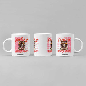 Feeling Berry Good Coffee Mug Funny Raccoon Strawberry Summer Vibes TS14 Print Your Wear