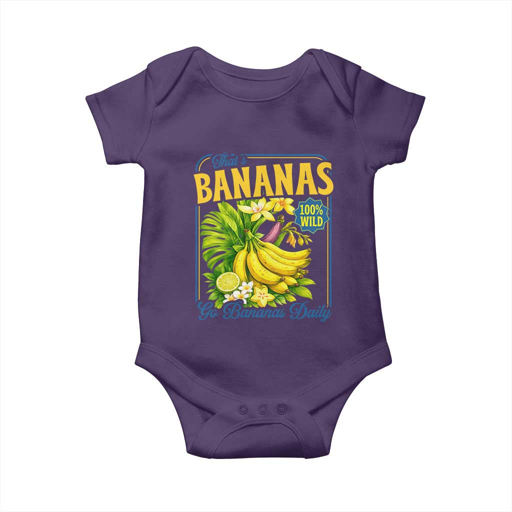 That's Bananas Baby Onesie Funny Banana Summer Fruit Food Pun TS14 Purple Print Your Wear