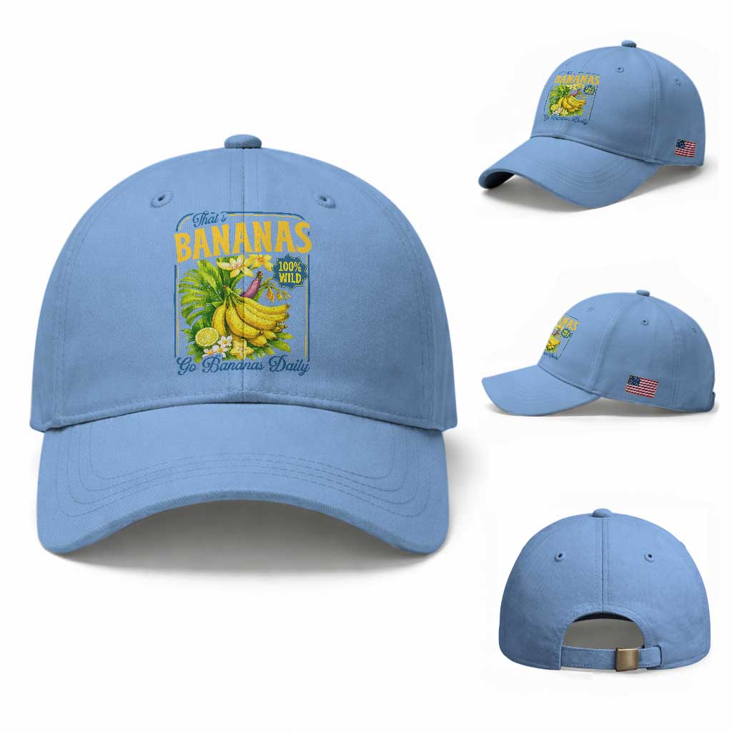 That's Bananas Baseball Cap Funny Banana Summer Fruit Food Pun TS14 Baseball Cap Universal Fit Light Blue Print Your Wear